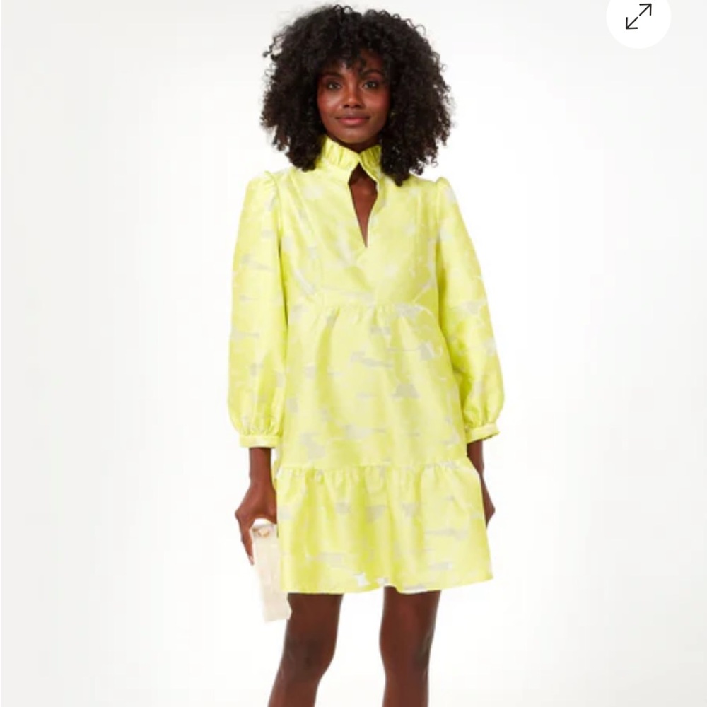 Tuckernuck Palmerston Dress in Citron  (bright yellow), knee length, xxl
